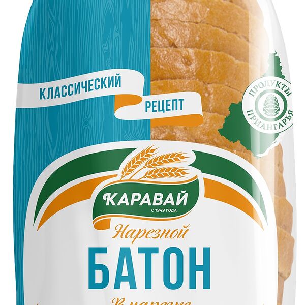 Батон Каравай Нарезной, нарезка