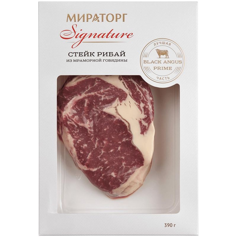 

Стейк Рибай из мраморной говядины Signature Мираторг, 390 г