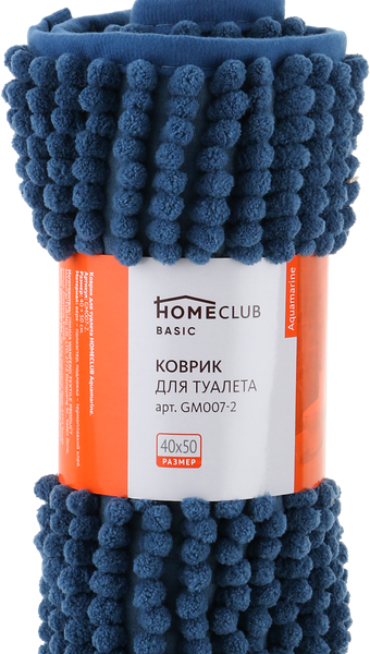 Коврик для туалета и ванной HOMECLUB Aquamarine 40х50см, шенилл, в ассорт Арт. GM007-2