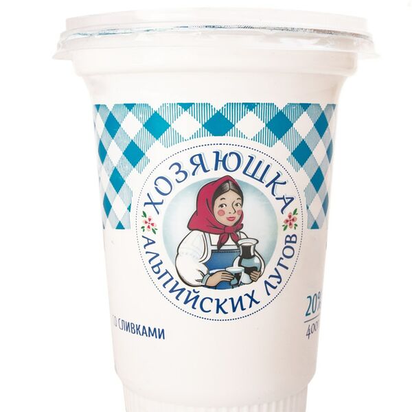 Сметанный продукт Хозяюшка Альпийских Лугов, 20%
