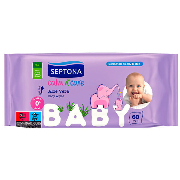 Septona влажные салфетки Baby Aloe N60