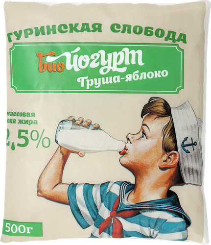 

Биойогурт питьевой Туринская слобода с фруктово-ягодным наполнителем Груша, яблоко 2.5%, без змж, 500 г