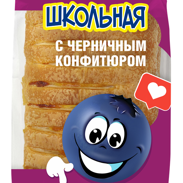 Булочка Магнитогорский хлебокомбинат школьная с черничным конфитюром 70 г