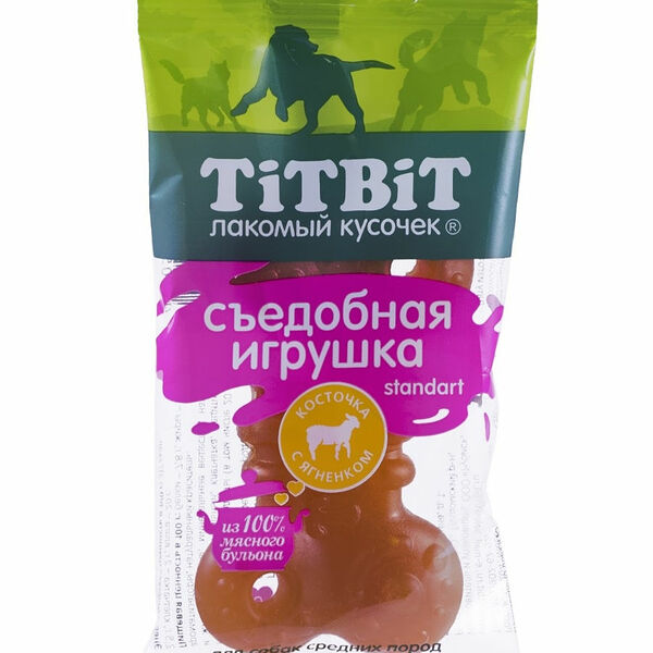 TiTBiT Съедобная игрушка косточка с ягненком Standart