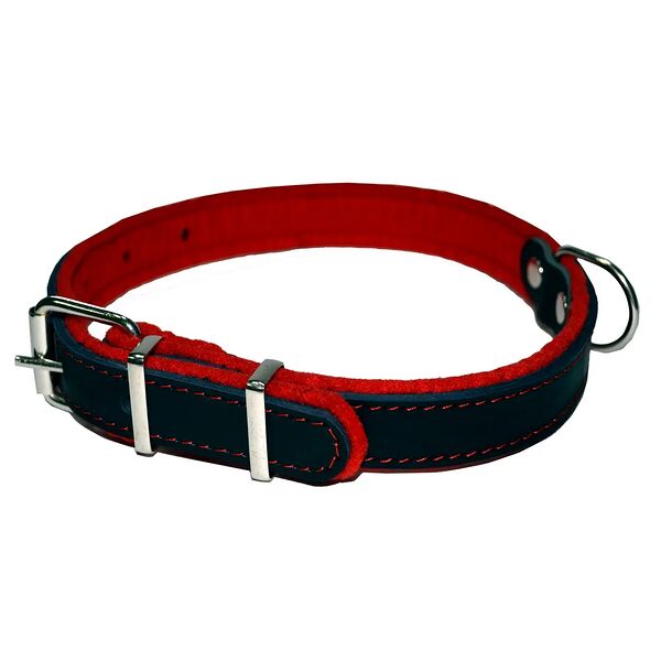 Ошейник Аркон для собак крупных пород, фетр черный-красный 40 - 54см х 2,5 см