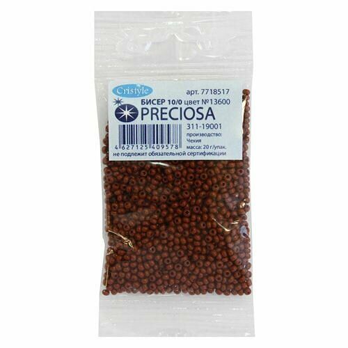 (13600) 311-19001-10/0 Бисер непрозрачный 10/0, круг.отв., 20гр Preciosa,упак