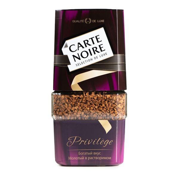 Кофе растворимый Carte Noire Privilege с добавлением молотого, 95г