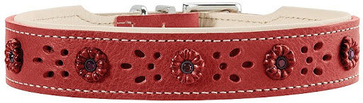 Ошейник для собак кожаный Hunter Virginia Rose 38 - 43,5 см., Красный