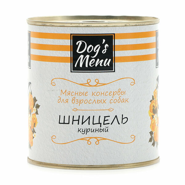 Корм консервированный для собак шницель куриный ТМ Dog's menu (Догс меню)