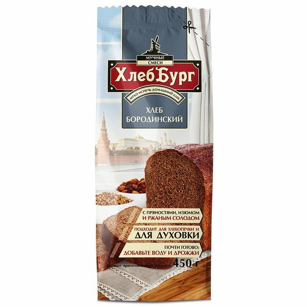 Смесь для выпечки ХлебБург хлеб бородинский 450г