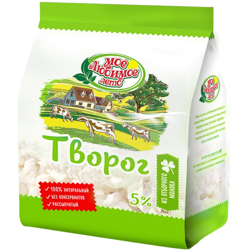 

Творог Мое любимое лето, 5%, БЗМЖ