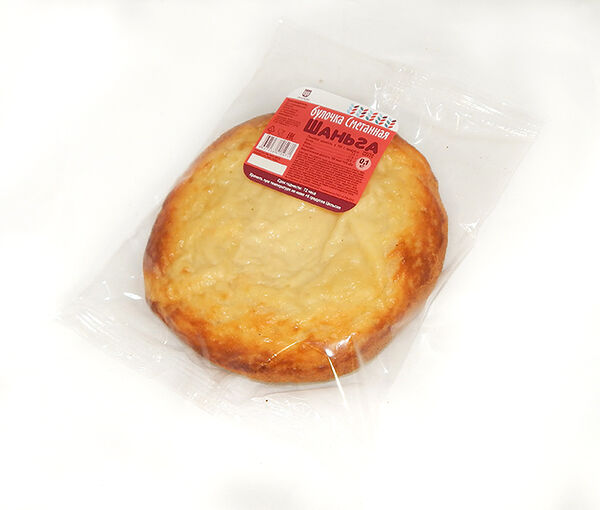 Булочка Инской хлебокомбинат Шаньга Сметанная