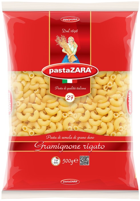 

Макароны Pasta Zara Gramignone rigato №27 500 г
