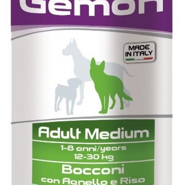 Gemon Dog Medium консервы для собак средних пород (кусочки) Ягненок и рис 1250 г