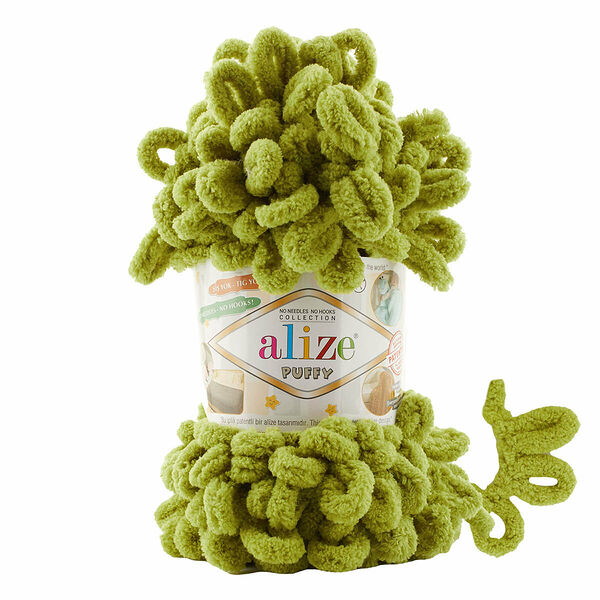 Пряжа Alize 'Puffy' 100г 9м (100% микрополиэстер)(11 фисташково-зеленый)