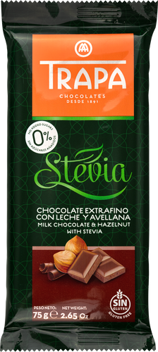 

Шоколад молочный Trapa с фундуком, со стевией 75 г