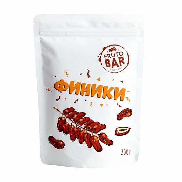 Финики сушёные с косточкой, FRUTO BAR, 200 г
