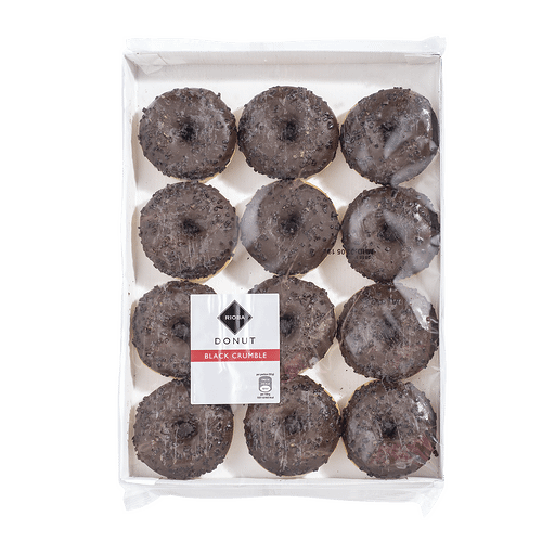 Донаты Rioba пончики с темной глазурью 12 шт