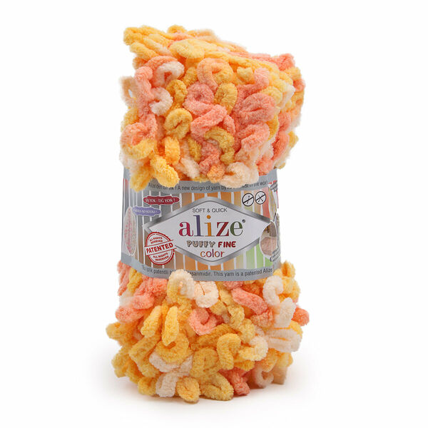 Пряжа Alize 'Puffy Fine Color' 100г. 14,5м. (100% микрополиэстер)(6467 секционный)