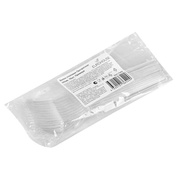 Набор одноразовых вилок EuroHouse Премиум, 10 шт, прозрачный