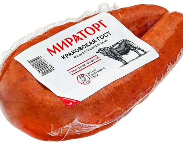 Колбаса Мираторг Краковская полукопченая 430г