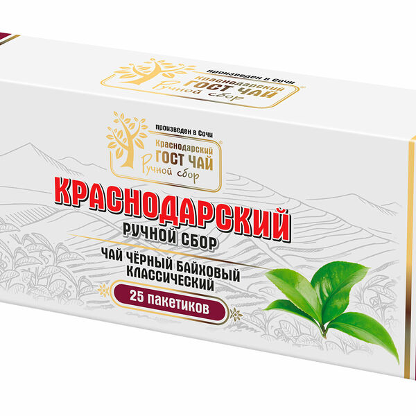 Чай черный Краснодарский Гост Чай ручной сбор Классический, 25 пакетиков