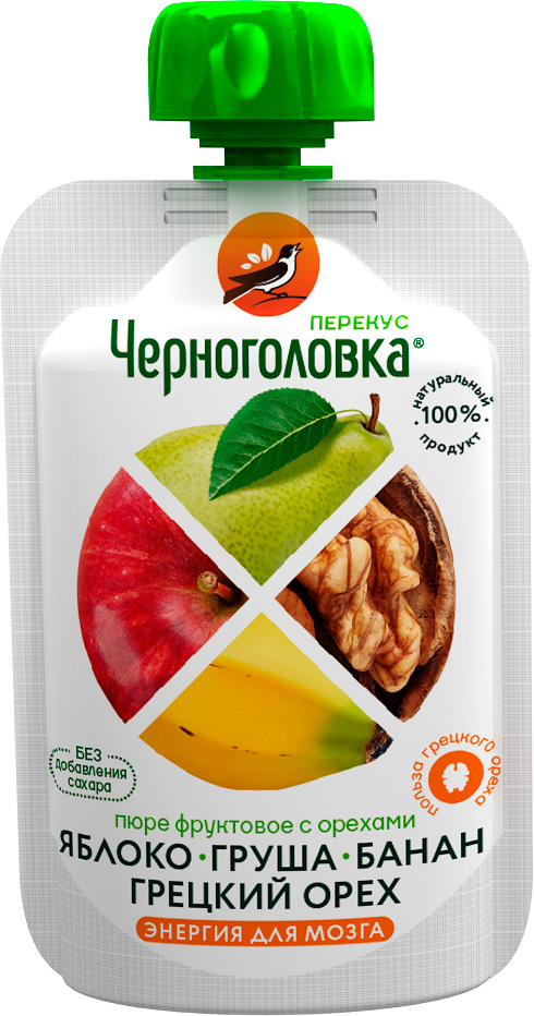 

Пюре детское Черноголовка фруктовое яблоко груша банан грецкий орех