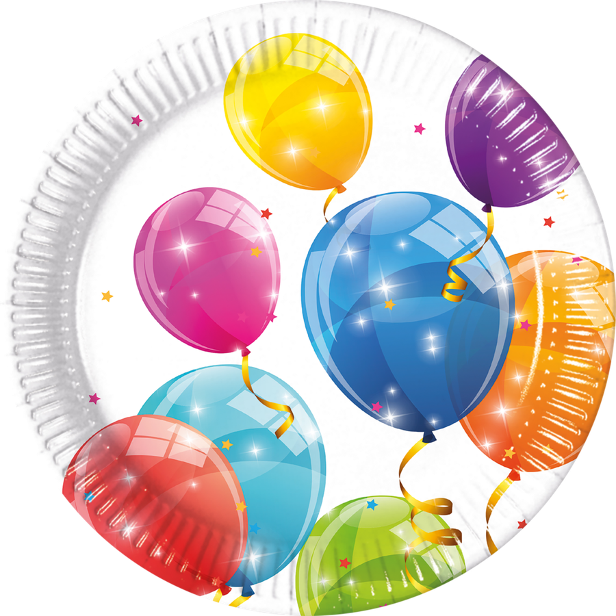 

Тарелки одноразовые Procos Baloons d=23см бумажные, 8 шт.