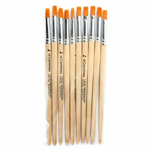 Кисть плоская прямая №6, синтетика, Артком