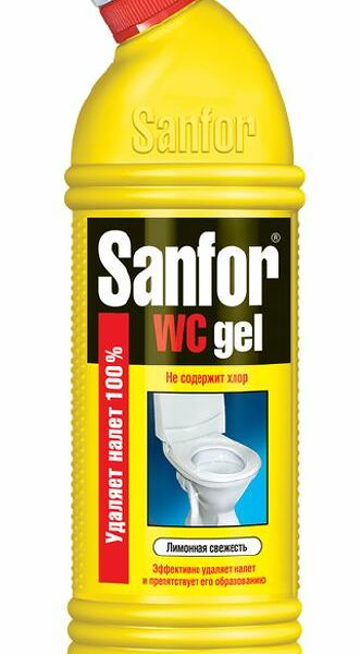 Средство чистящее Sanfor WC gel для унитаза лимонная свежесть, 750г