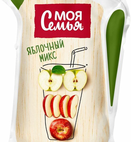 Напиток сокосодержащий Моя Семья Яблочный микс, 175 мл