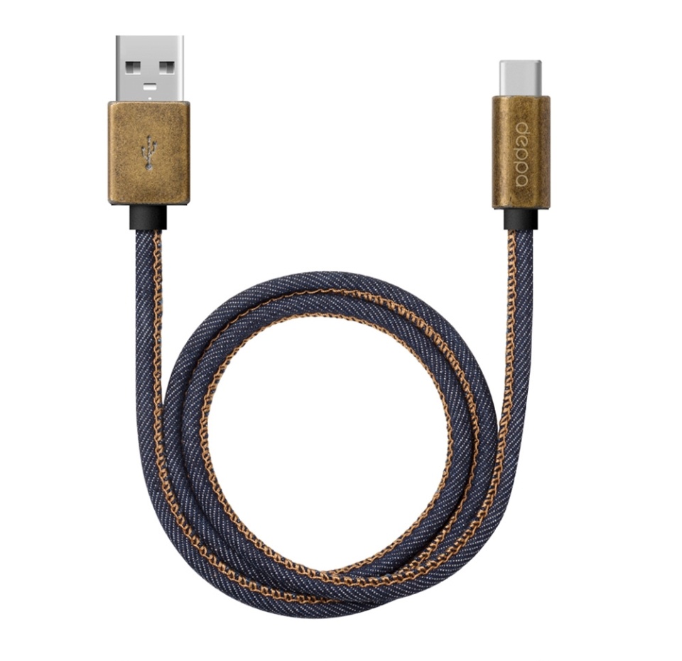 

Дата-кабель Jeans USB - Type-C Deppa медь/джинса, 1.2м, синий, Китай