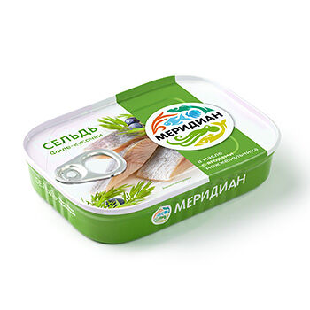 Сельдь Меридиан филе-кусочки в масле с ягодами можжевельника