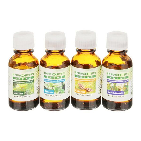 Набор масел эфирных Proffi Sauna мята сосна пихта эвкалипт 15 мл х 4 шт.