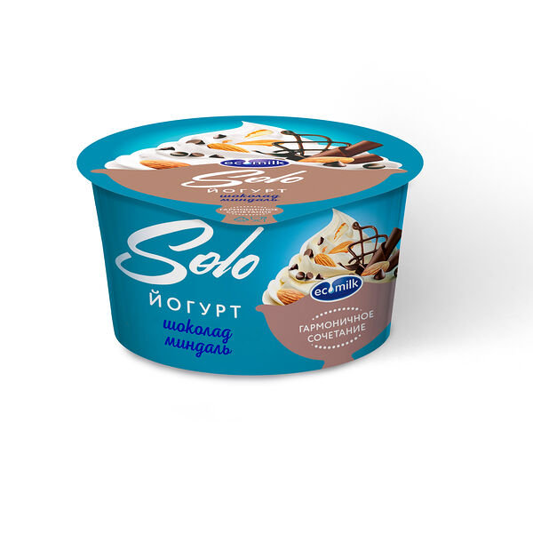 Йогурт Экомилк Solo Шоколад-миндаль 4,2%, 130г