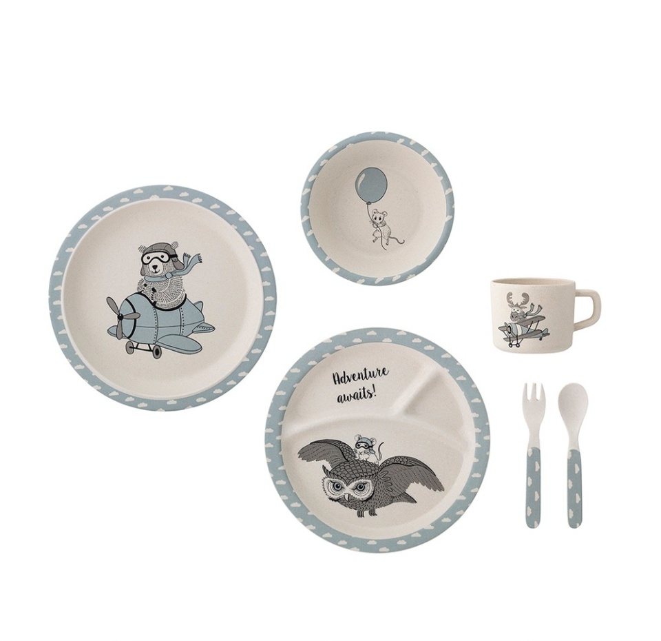 

Набор бамбуковой посуды Bloomingville Charles для детей 6 предметов, Дания