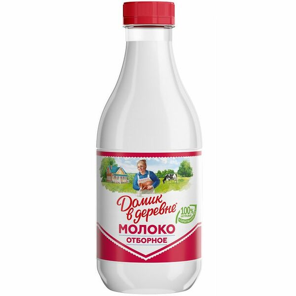 Молоко пастеризованное Домик в деревне 3.7%, 930мл