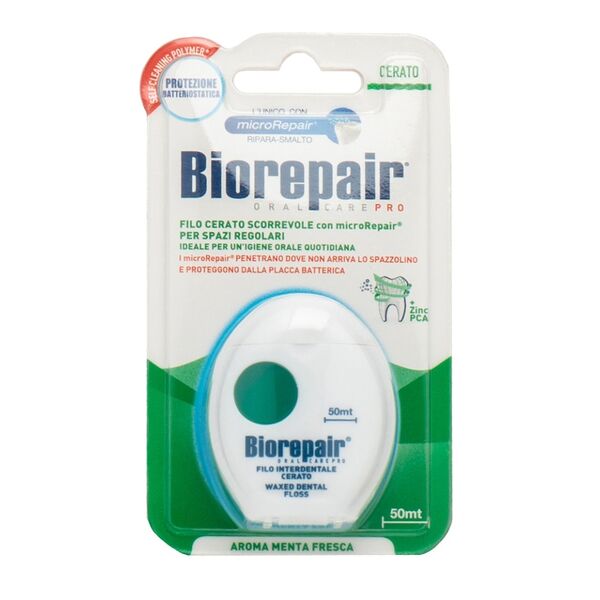 Зубная нить Biorepair 50 м вощеная скользящая