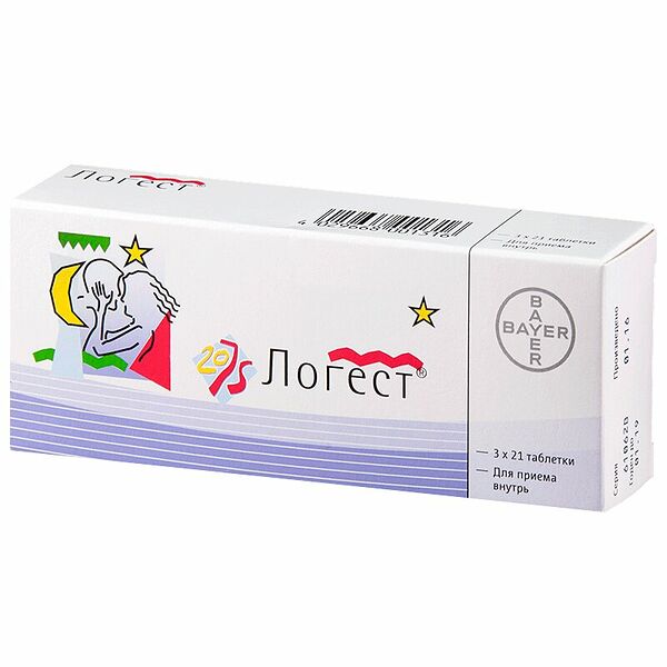 Логест таблетки 75 мкг + 20 мкг 63 шт