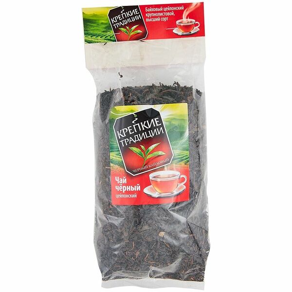 Чай Крепкие традиции Цейлонский черный крупнолистовой 250 г