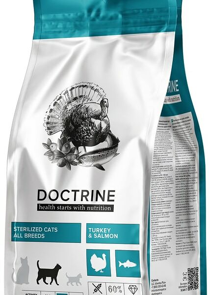 Сухой корм для кошек Doctrine для стерилизованных с индейкой и лососем 800г
