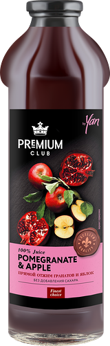 Сок PREMIUM CLUB Гранат, яблоко прямого отжима, 0.93л