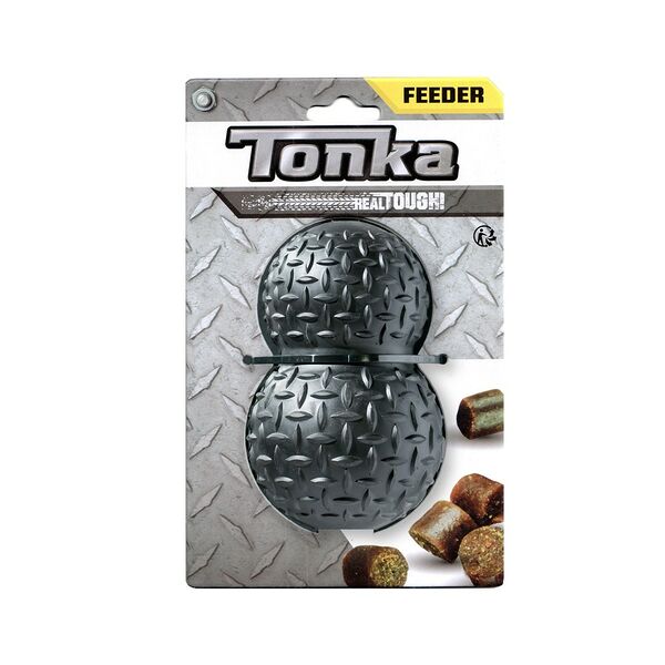 Tonka игрушка-дозатор для лакомств рифленая для собак 12,7 см., Черный