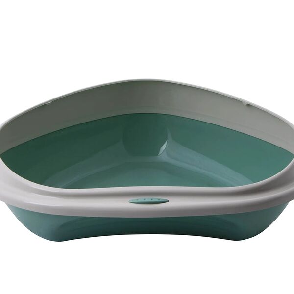 Туалет угловой шатл с бортиком 49х40х17,5см зеленый