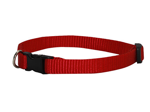 Ошейник Каскад капрон с пряжкой-защелкой красный для собак 1,5*20-38 см