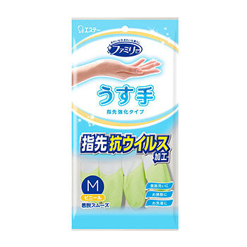 Перчатки St Family виниловые, тонкие, размер M, зеленые