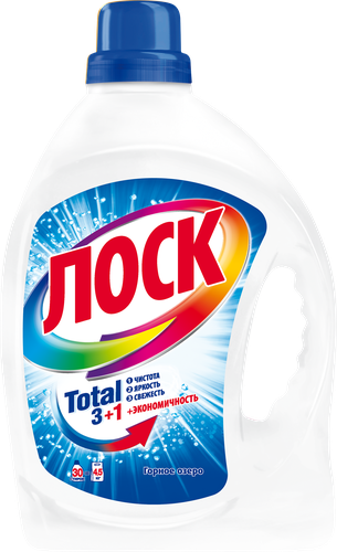 

Гель для стирки ЛОСК Горное Озеро для белого белья, 1.95 л, 30 стирок