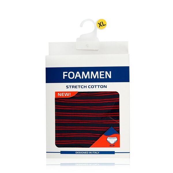 Мужские трусы-слипы Foammen Fo90544, синие в красную полоску, XL
