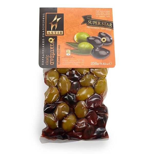 Оливки Astir Ассорти традиционное с косточкой, 250г