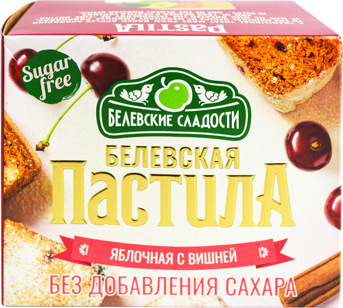 

Пастила Белевские сладости с вишней без сахара 125 г